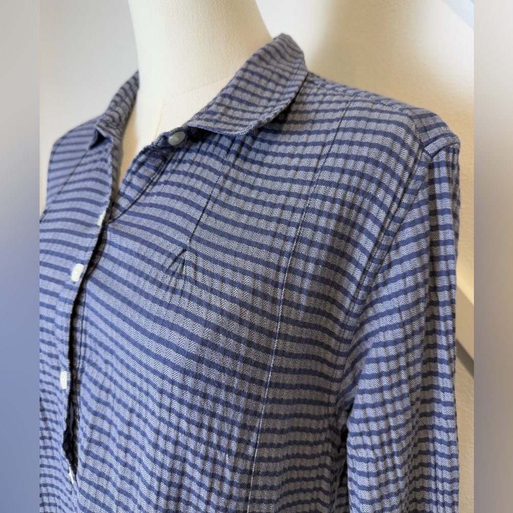 Toad&Co Mixologist Tunic Long Sleeve Blue Stripe Organic Cotton Women’s Medium - Picture 3 of 12